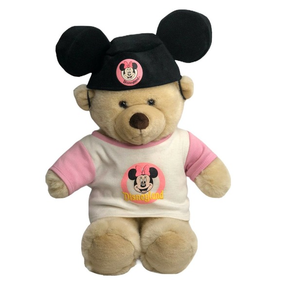 Build-A-Bear Stuffed Plush Disney Minnie Mouse Shirt Ears Hat Outfit Disneyland - Picture 1 of 6